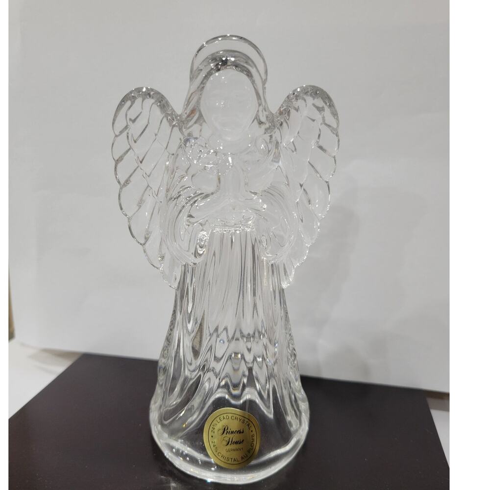 Vintage Princess House Lead Crystal Standing Angel Nativity Figurine Replacement